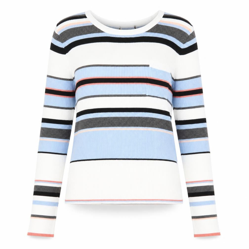 Marks & Spencer Womens Multicoloured Scoop Neck Striped Viscose Pullover Jumper Size 14