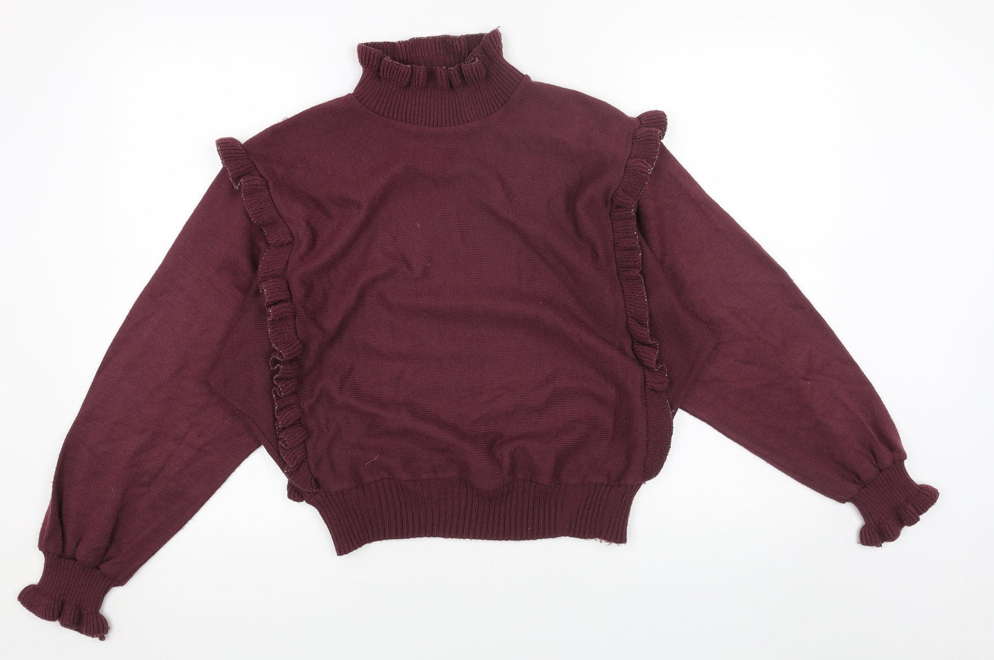 Preworn Womens Red High Neck Acrylic Pullover Jumper Size 14