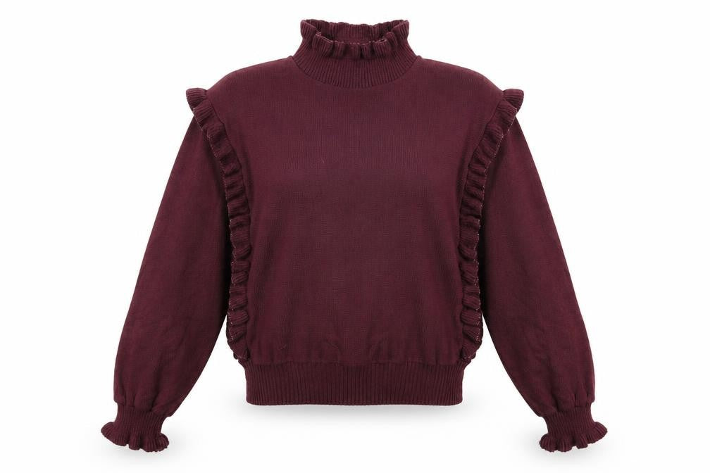 Preworn Womens Red High Neck Acrylic Pullover Jumper Size 14