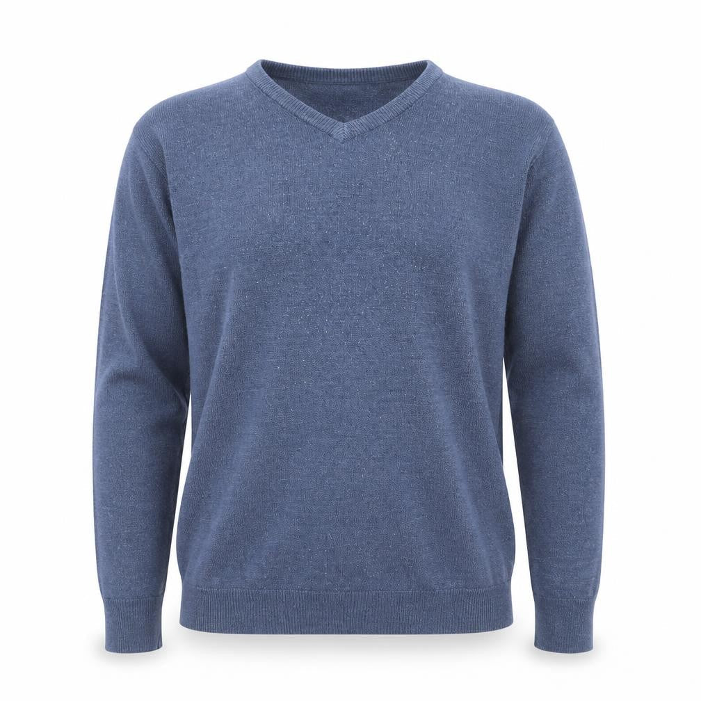 Marks & Spencer Mens Blue V-Neck Acrylic Pullover Jumper Size S