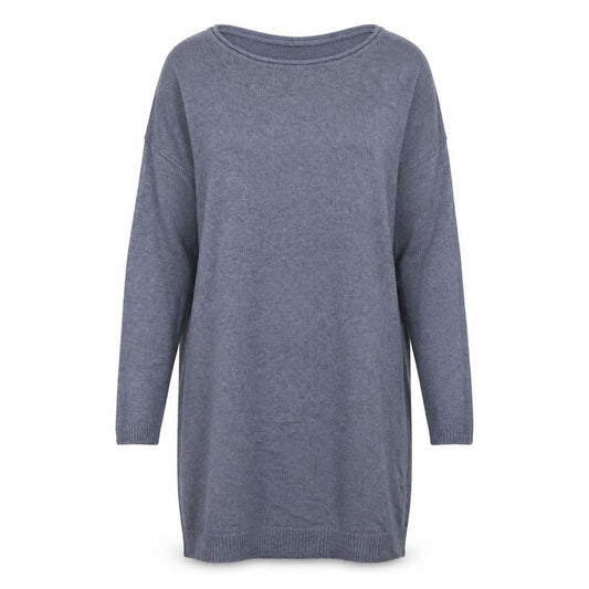 H&M Womens Blue Acrylic Jumper Dress Size M Round Neck Pullover