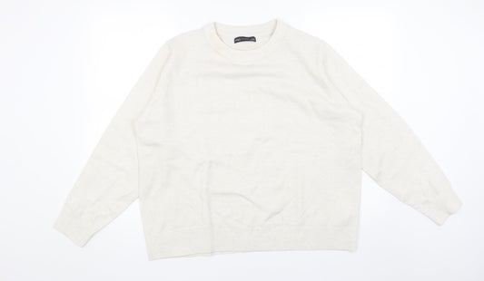 Marks and Spencer Womens Grey Round Neck Acrylic Pullover Jumper Size L