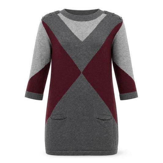 Wallis Womens Grey Geometric Acrylic Jumper Dress Size S Round Neck Pullover