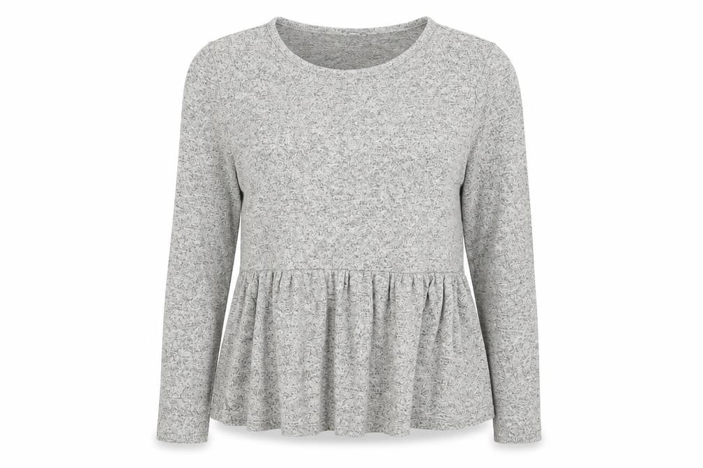 PEP&CO Womens Grey Scoop Neck Viscose Pullover Jumper Size 12 - Peplum