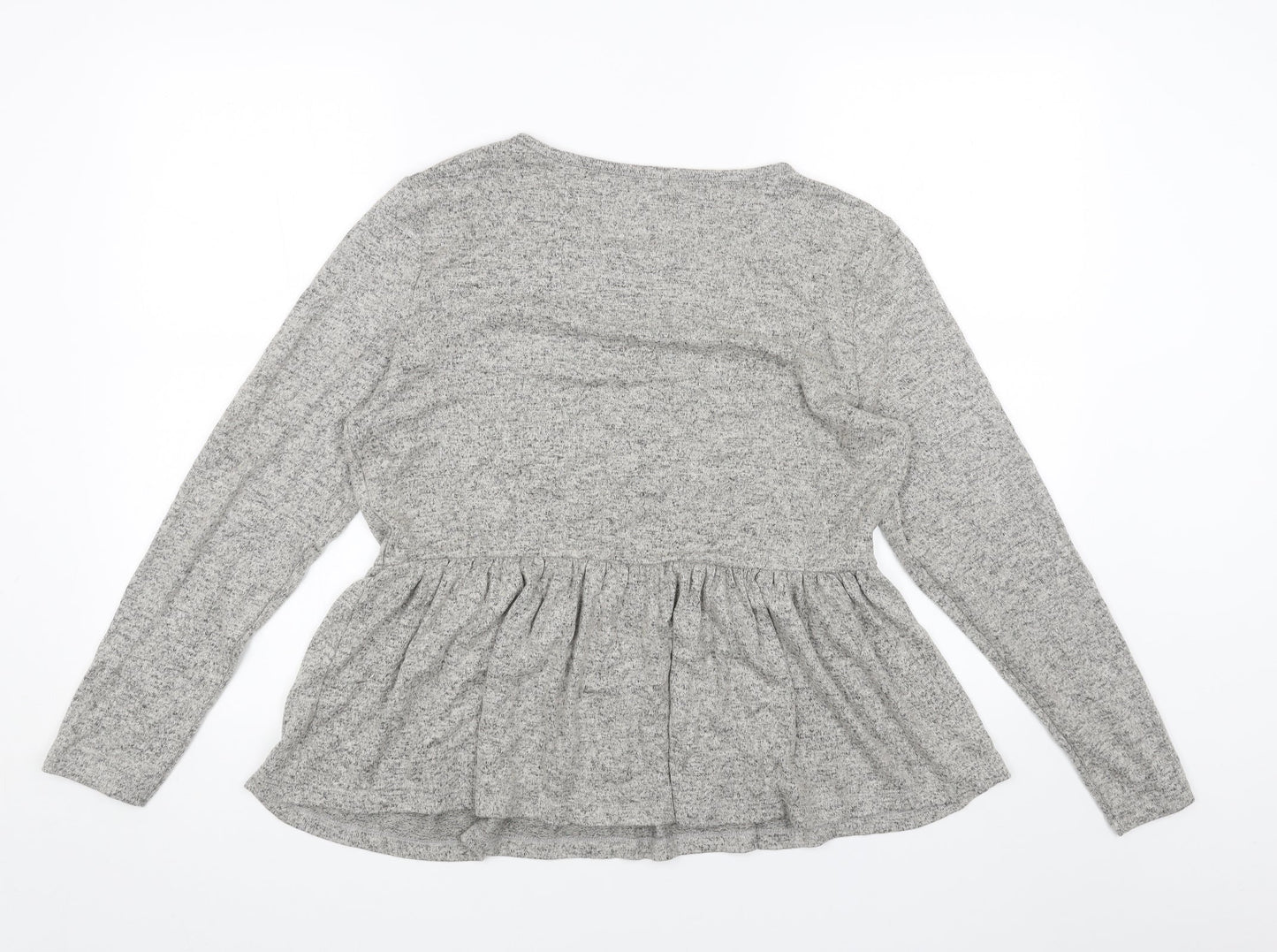 PEP&CO Womens Grey Scoop Neck Viscose Pullover Jumper Size 12 - Peplum