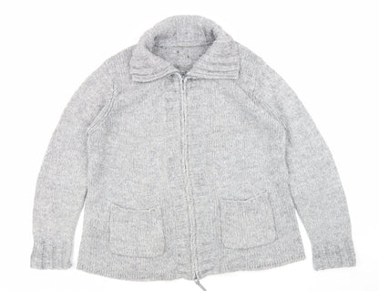 Marks & Spencer Womens Grey Jacket Size 18 Zip