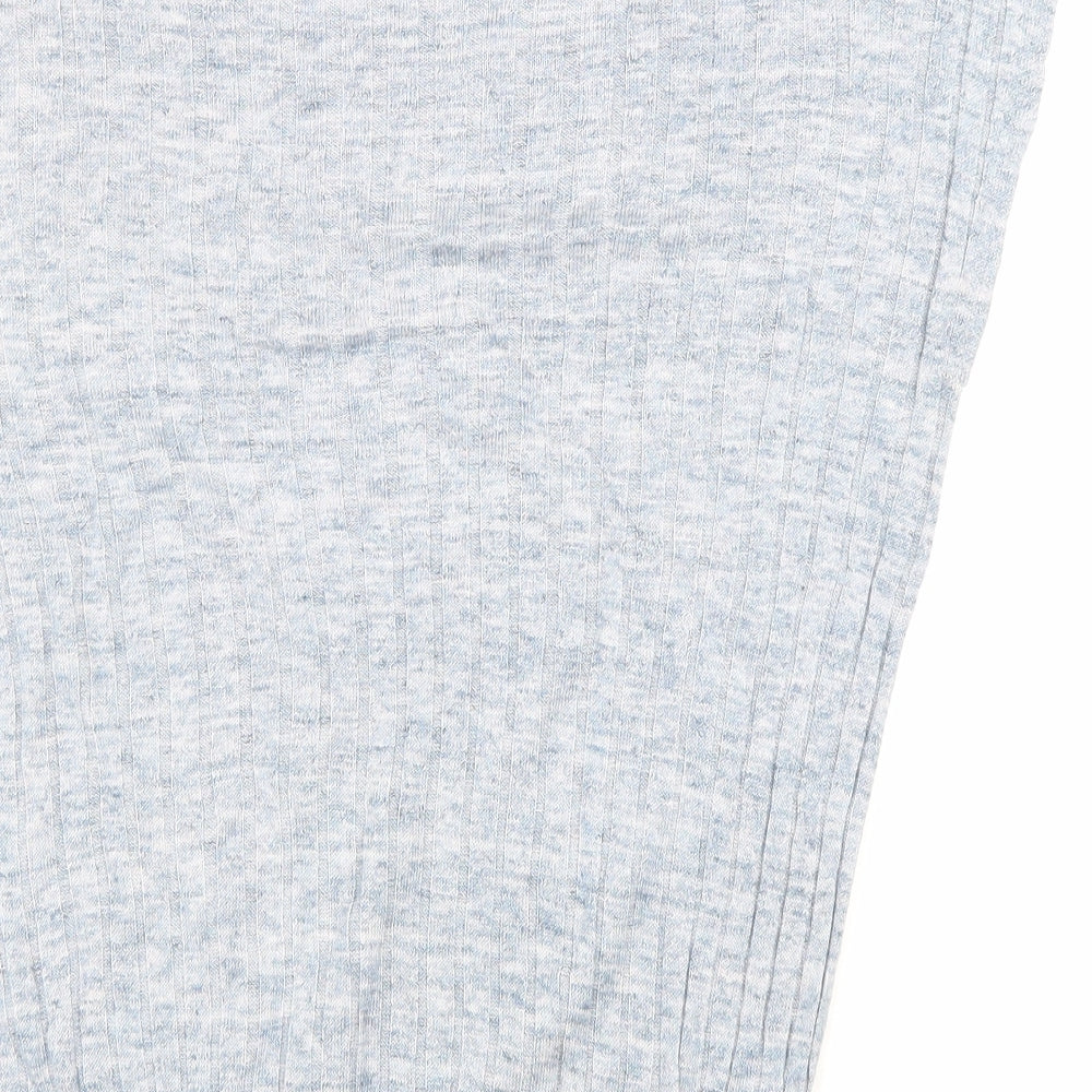 NEXT Womens Blue Acrylic Basic T-Shirt Size XS Mock Neck