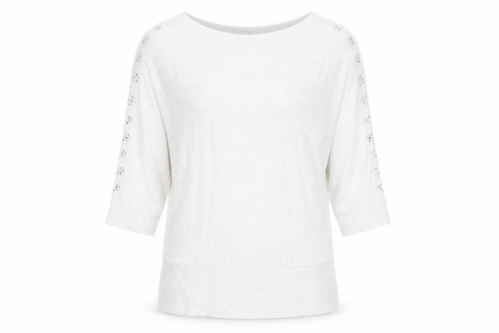 NEXT Womens Grey Viscose Basic Blouse Size 10 Boat Neck - Split Sleeve Detail