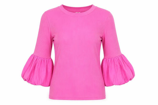 River Island Womens Pink Polyester Basic Blouse Size 8 Round Neck