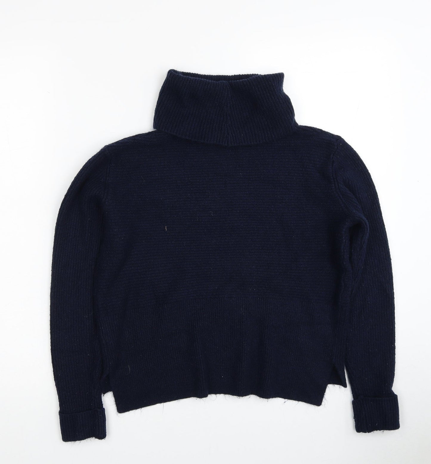 Miss Selfridge Womens Blue Roll Neck Acrylic Pullover Jumper Size 6