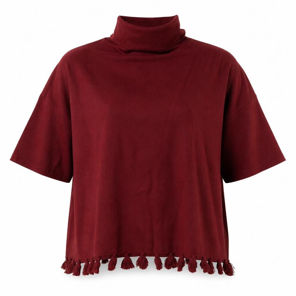 Mastina Womens Red High Neck Rayon Pullover Jumper One Size