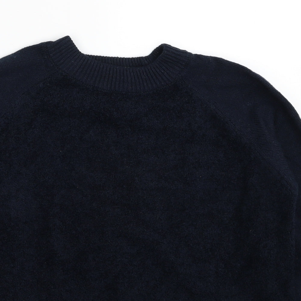 Blue Moon Womens Blue Round Neck Polyester Pullover Jumper Size L