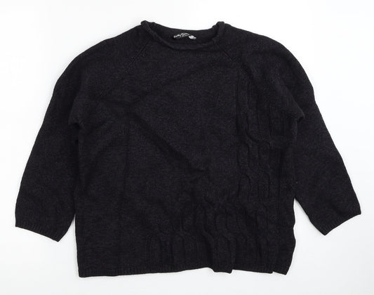 Betty Barclay Womens Black Round Neck Acrylic Pullover Jumper Size 20
