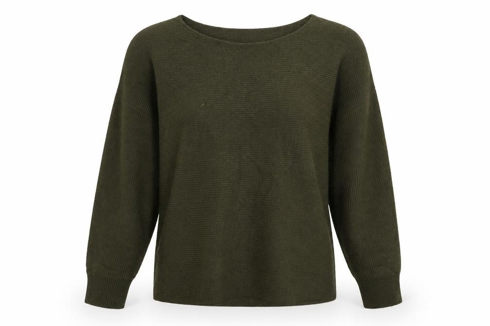 New Look Womens Green Scoop Neck Acrylic Pullover Jumper Size S