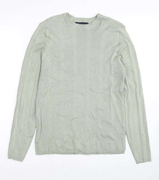 Marks and Spencer Womens Green Round Neck Viscose Pullover Jumper Size 16
