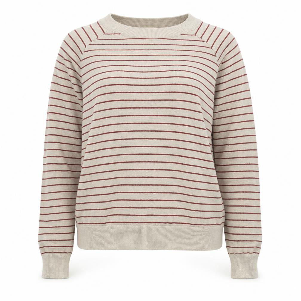 Citizen Womens Beige Round Neck Striped Acrylic Pullover Jumper Size S