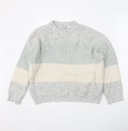 Naked Womens Grey Round Neck Acrylic Pullover Jumper Size XS
