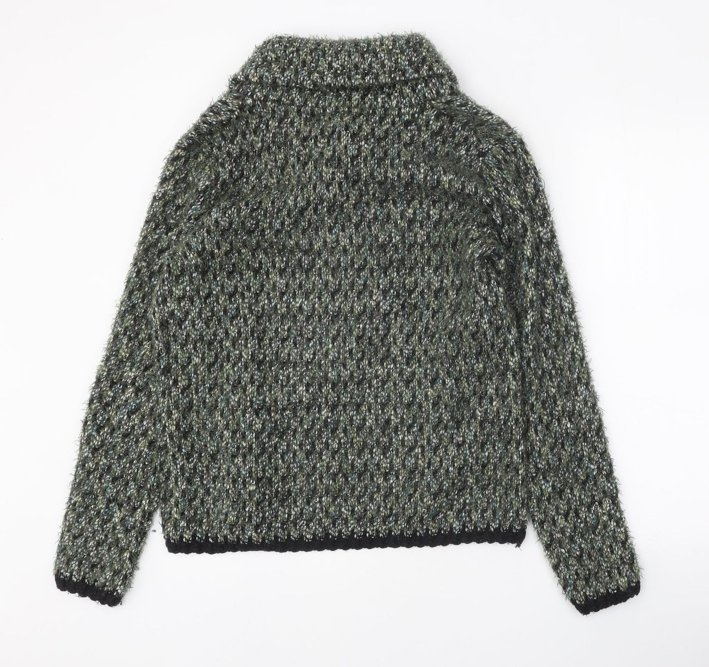Moda Womens Green Collared Polyester Cardigan Jumper Size 14 - Snap Closure