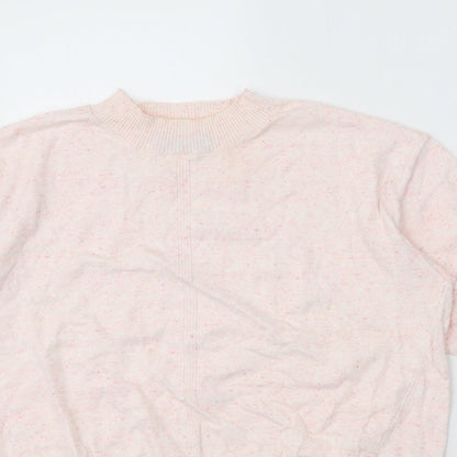 Marks & Spencer Womens Pink Round Neck Cotton Pullover Jumper Size M