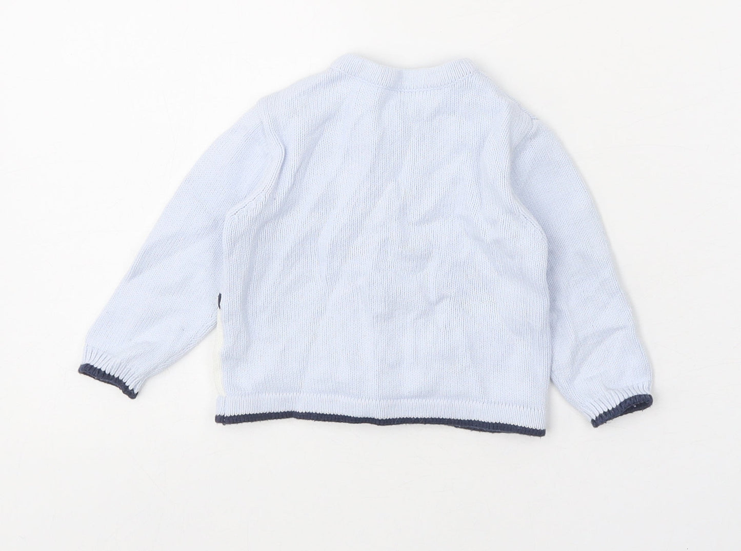 Nutmeg Baby Blue 100% Cotton Cardigan Jumper Size 3-6 Months Button