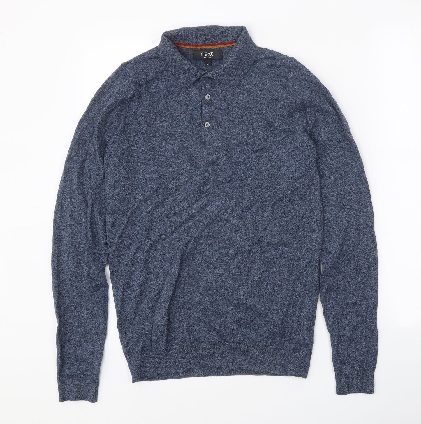 NEXT Mens Blue Cotton Polo Size XS Collared Button