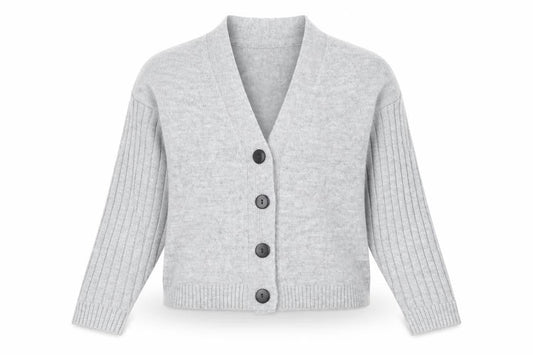 ASOS Womens Grey V-Neck Acrylic Cardigan Jumper Size 8