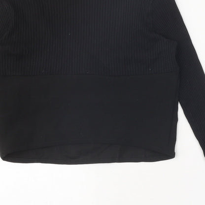 Zara Womens Black Polyester Basic Tank Size M V-Neck