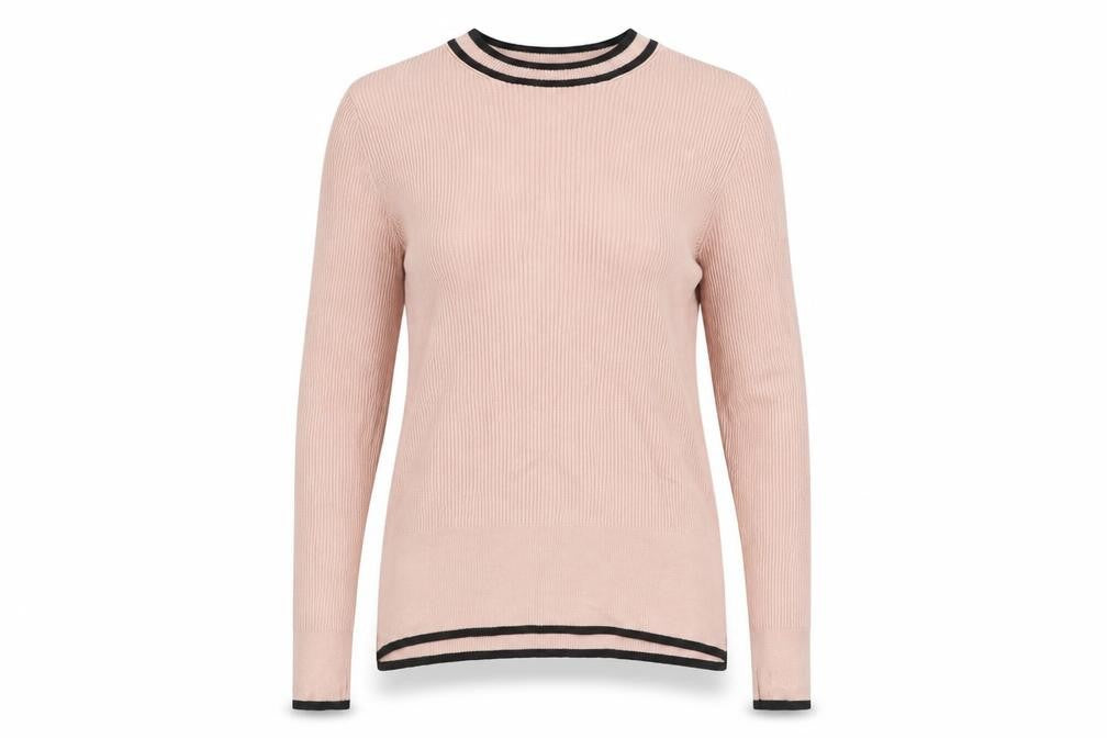 Marks & Spencer Womens Pink Round Neck Viscose Pullover Jumper Size 14