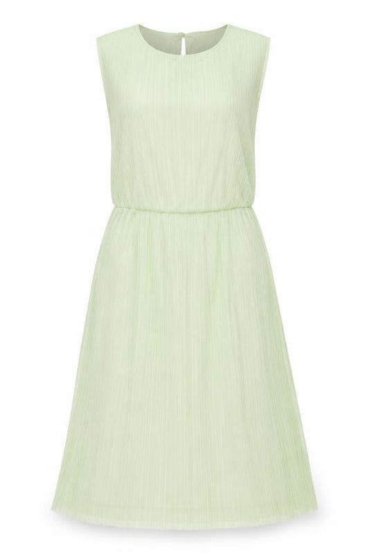 Miss Selfridge Womens Green Polyester Fit & Flare Size 6 Boat Neck Button