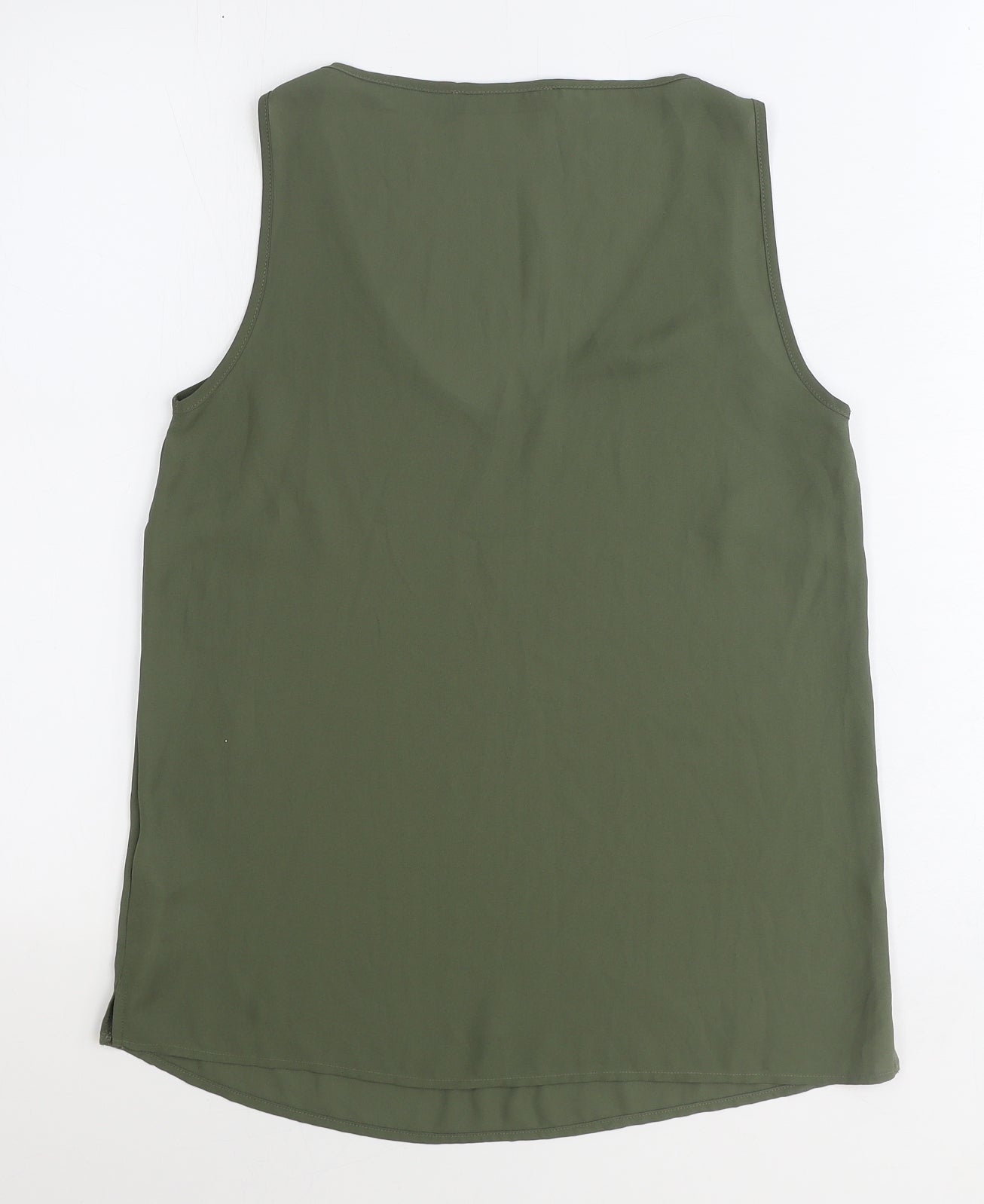 Marks and Spencer Womens Green Polyester Basic Tank Size 8 V-Neck