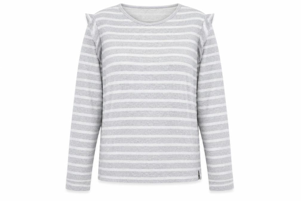 Papaya Womens Silver Striped Cotton Pullover Sweatshirt Size L Pullover