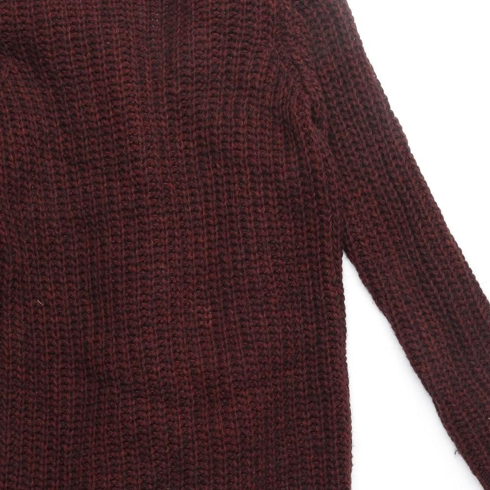 NEXT Womens Brown V-Neck Acrylic Cardigan Jumper Size S