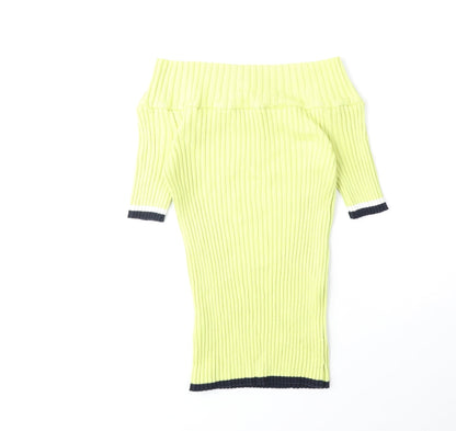 Next Womens Green Cotton Basic Tank Size 12 Boat Neck