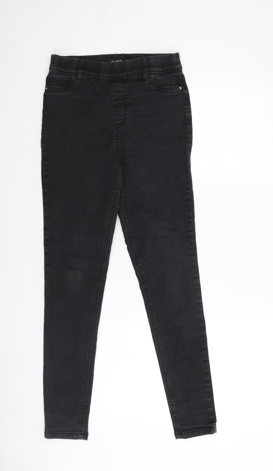 F&F Womens Black Cotton Skinny Jeans Size 10 L29 in Regular