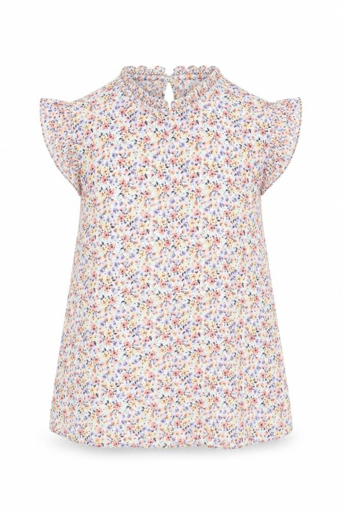 New Look Womens Multicoloured Floral Viscose Basic Blouse Size 10 Round Neck