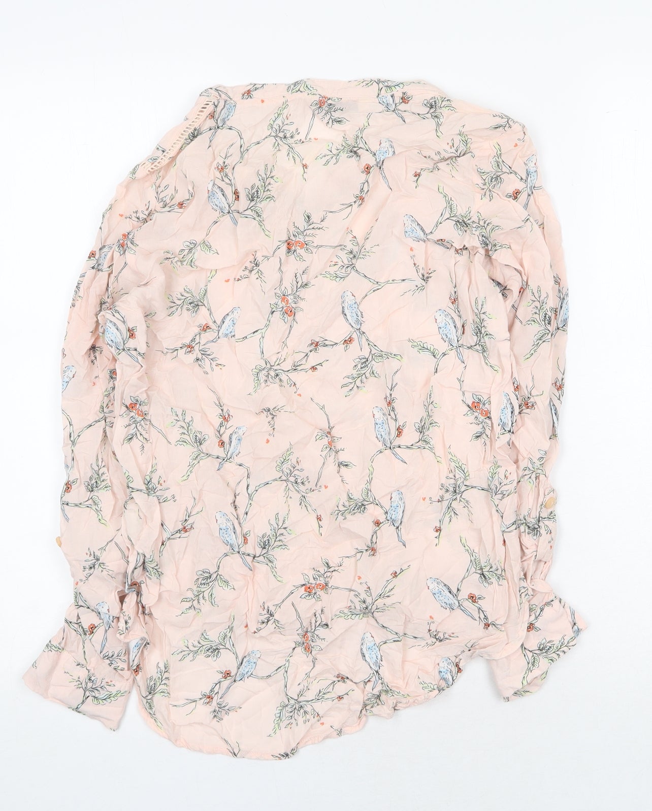 Ede & Ravenscroft Womens Pink Geometric Polyester Basic Blouse Size 12 V-Neck