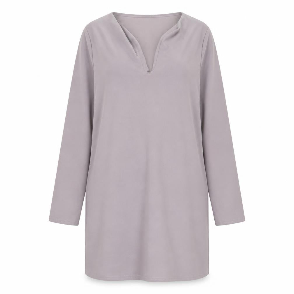 Boohoo Womens Grey Polyester Shift Size 12 V-Neck Pullover