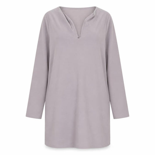 Boohoo Womens Grey Polyester Shift Size 12 V-Neck Pullover