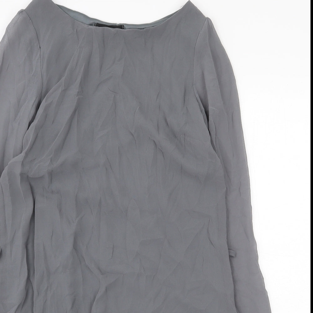 Atmosphere Womens Grey Polyester Shift Size 10 Boat Neck Pullover