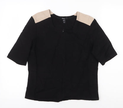 Baukjen Womens Black Viscose Basic T-Shirt Size 12 Square Neck