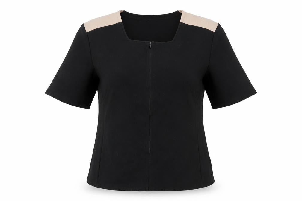 Baukjen Womens Black Viscose Basic T-Shirt Size 12 Square Neck
