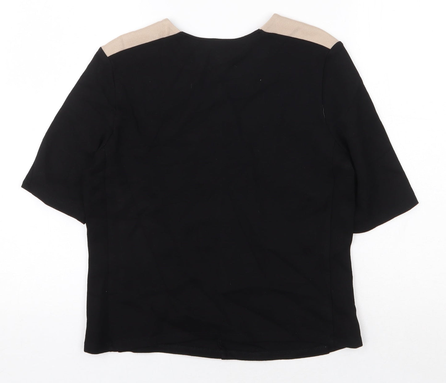 Baukjen Womens Black Viscose Basic T-Shirt Size 12 Square Neck