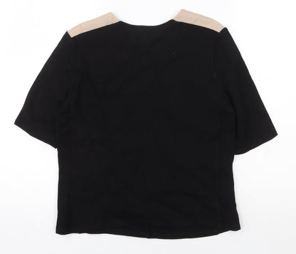 Baukjen Womens Black Viscose Basic T-Shirt Size 12 Square Neck