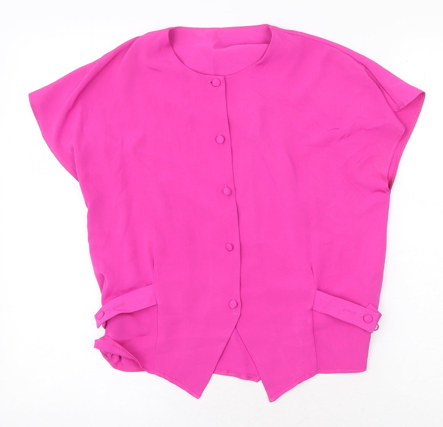Preworn Womens Purple Polyester Basic Blouse Size 12 Scoop Neck