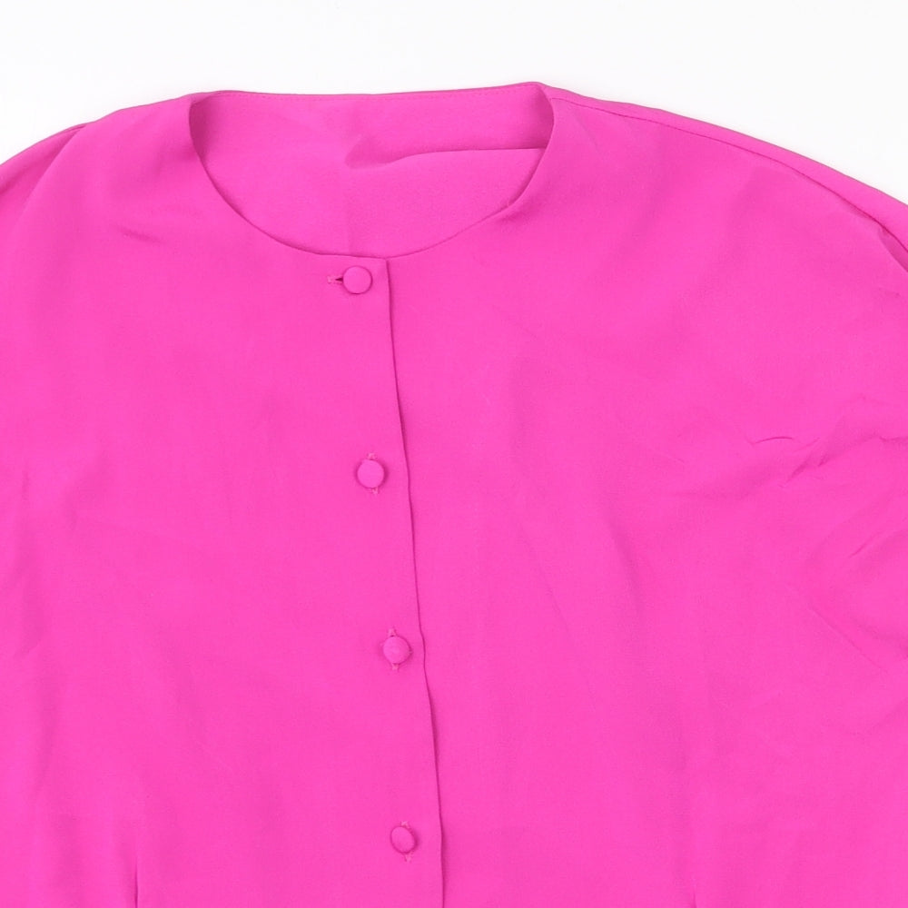 Preworn Womens Purple Polyester Basic Blouse Size 12 Scoop Neck