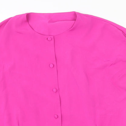 Preworn Womens Purple Polyester Basic Blouse Size 12 Scoop Neck
