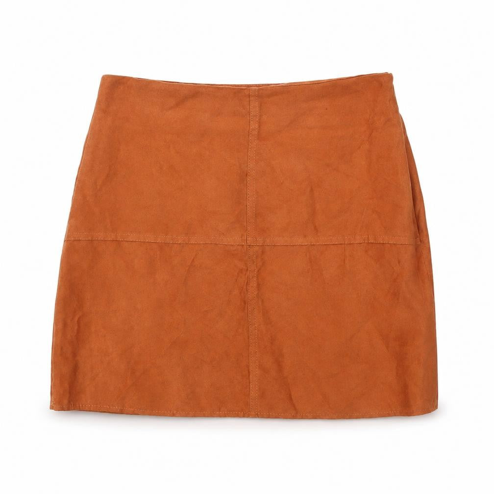 Atmosphere Womens Brown Polyester Mini Skirt Size 10 Zip