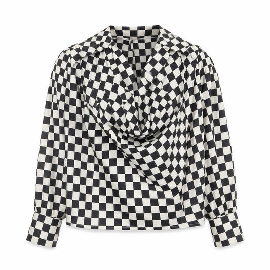 Cameo Rose Womens Multicoloured Check Polyester Basic Blouse Size 12 Collared