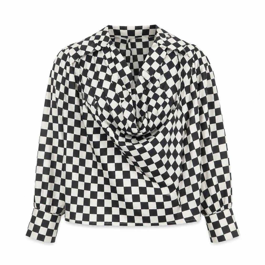 Cameo Rose Womens Multicoloured Check Polyester Basic Blouse Size 12 Collared