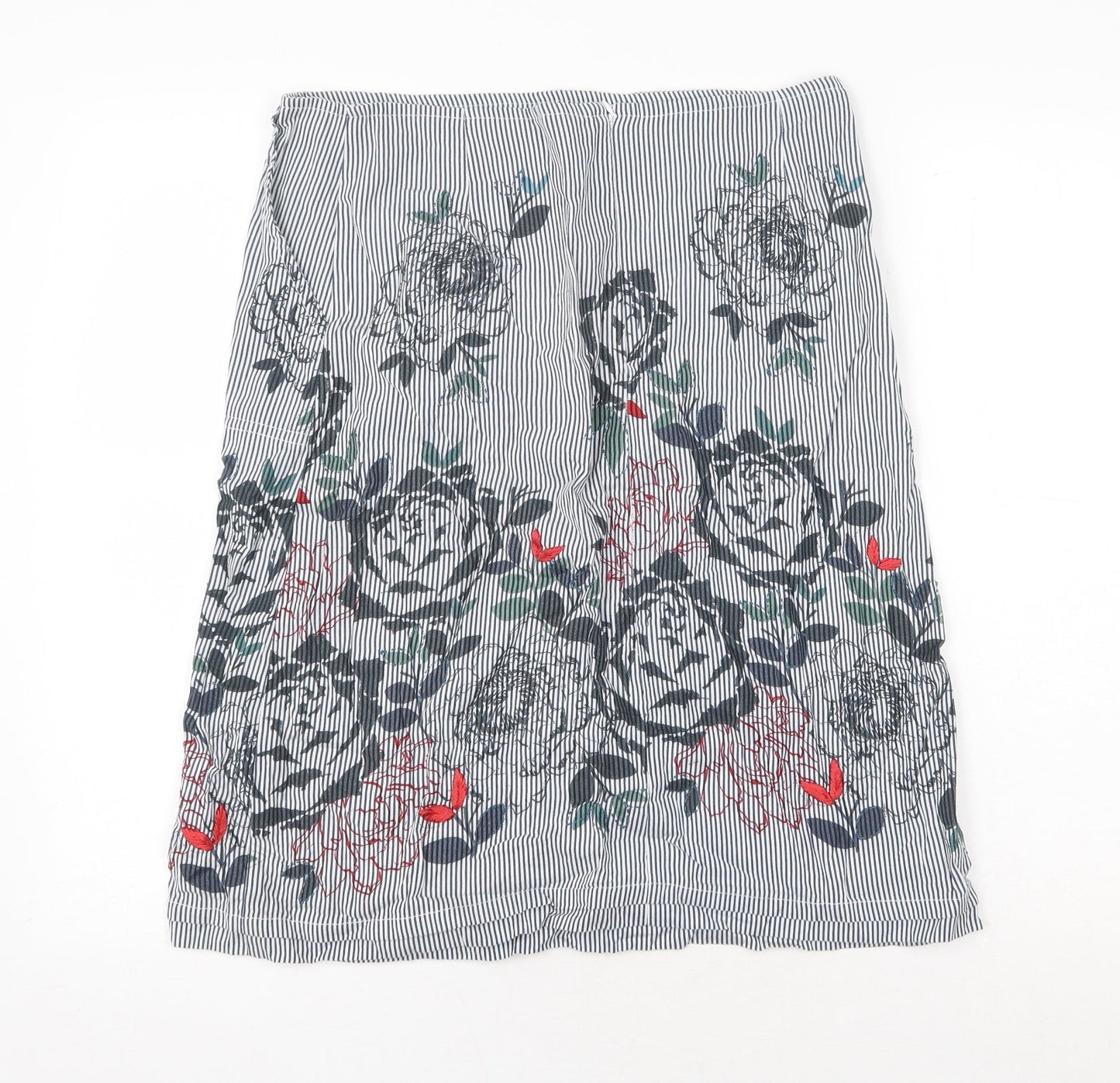 Mistral Womens Blue Floral Cotton Straight & Pencil Skirt Size 12 Zip
